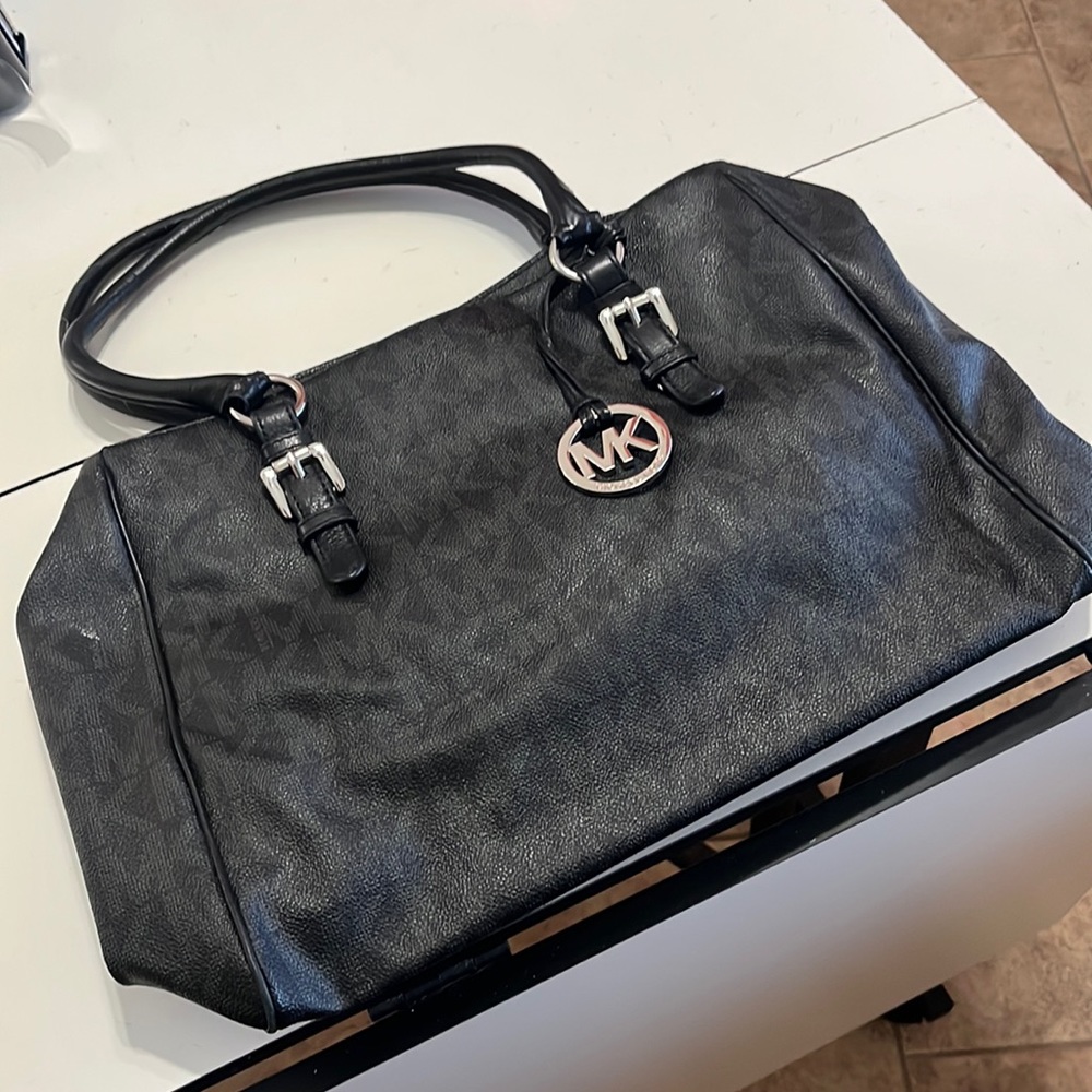 Black Michael Kors Leather Tote Bag